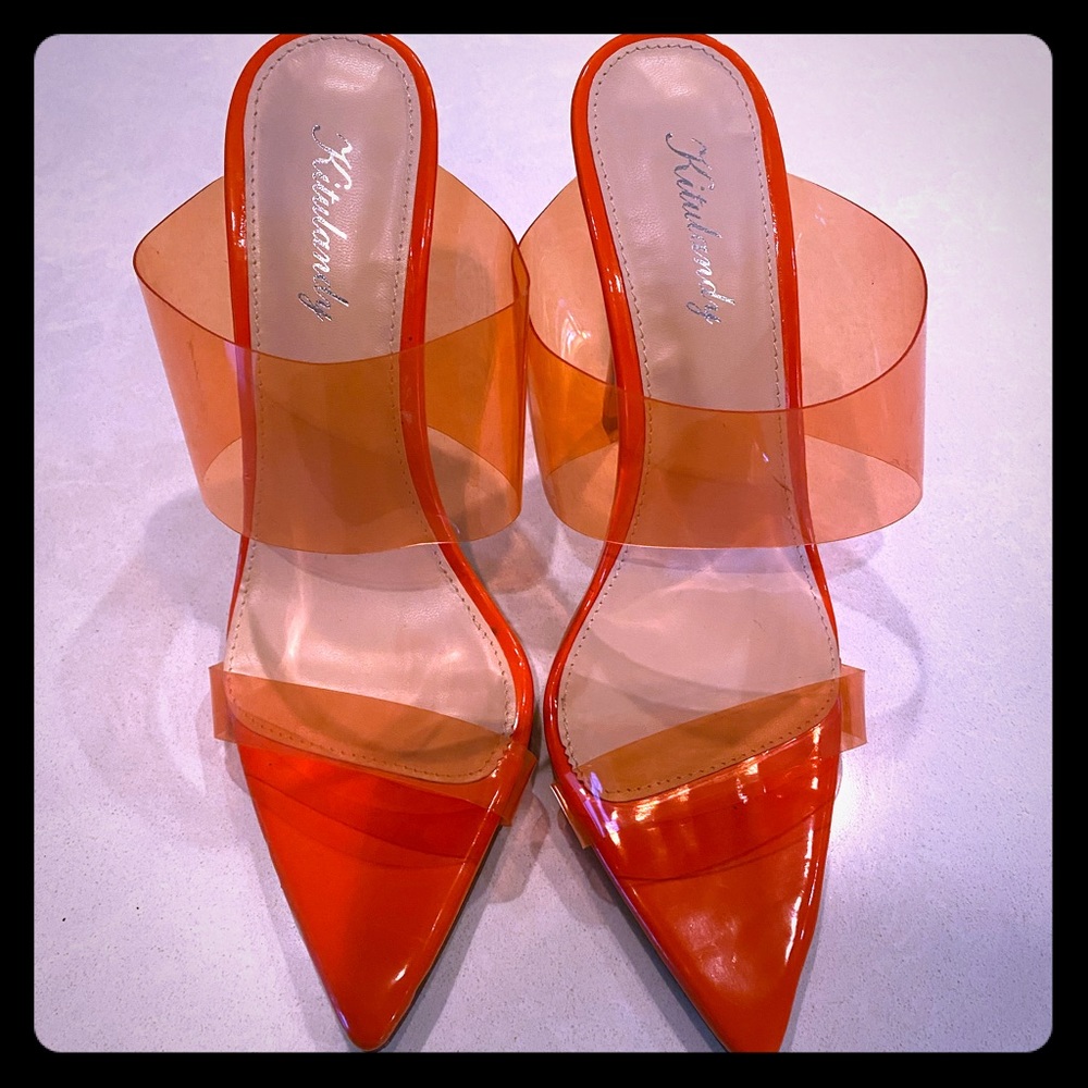 Orange platter heels